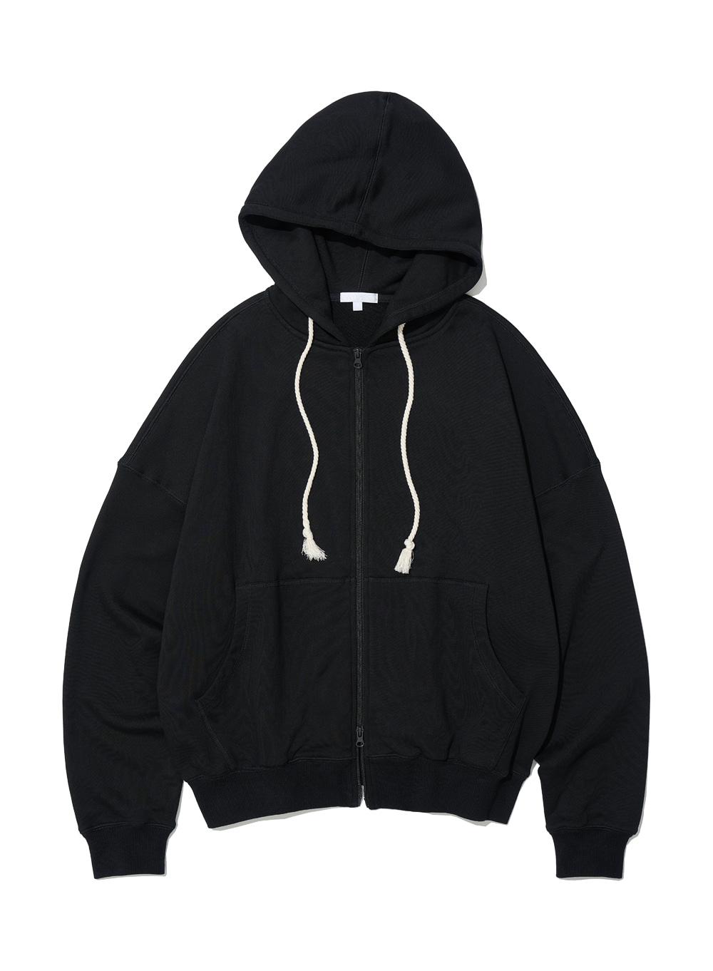 [WOMEN] PWC OVERSIZED COCOON FIT HOODIE ZIP-UP_BLACK
