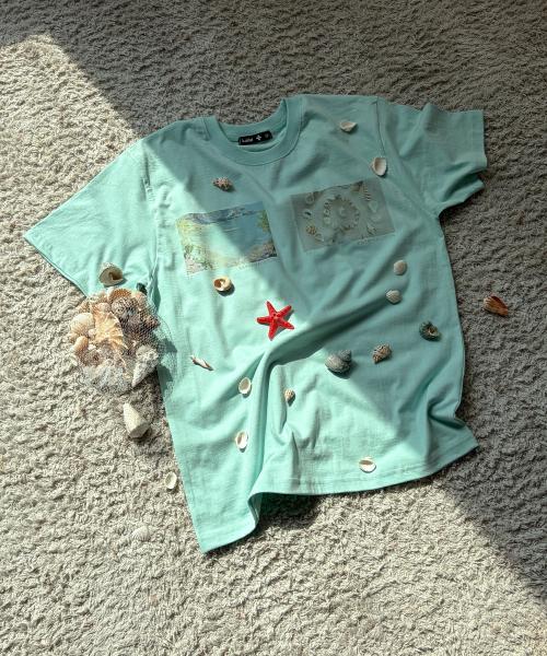 썸머 메멘토 반소매 티셔츠 (민트) K26QB237