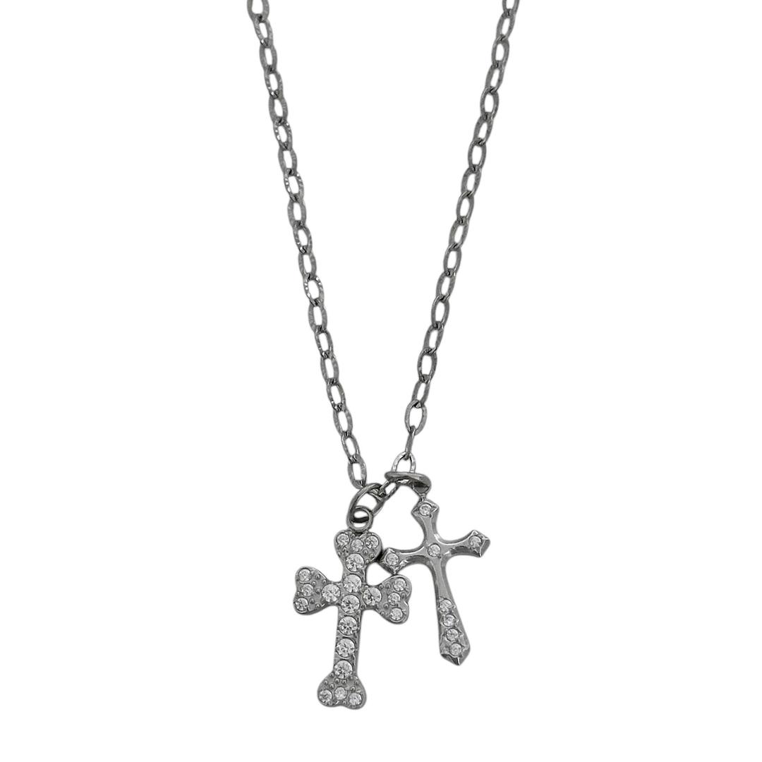 24 winter - cubic cross necklace