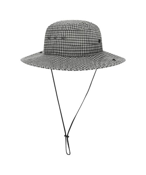 Grid Pioneer Bucket Hat Grey Gingham