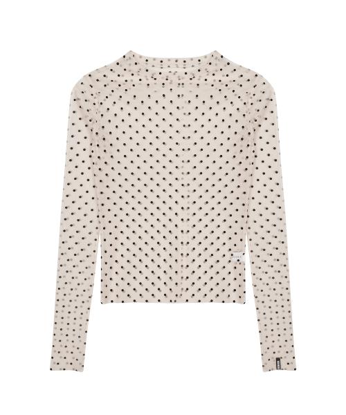 닉앤니콜(NICK&NICOLE)  NICOLE LABEL SEE-THROUGH DOTS TOPS_BEIGE - 사이즈 & 후기 | 무신사