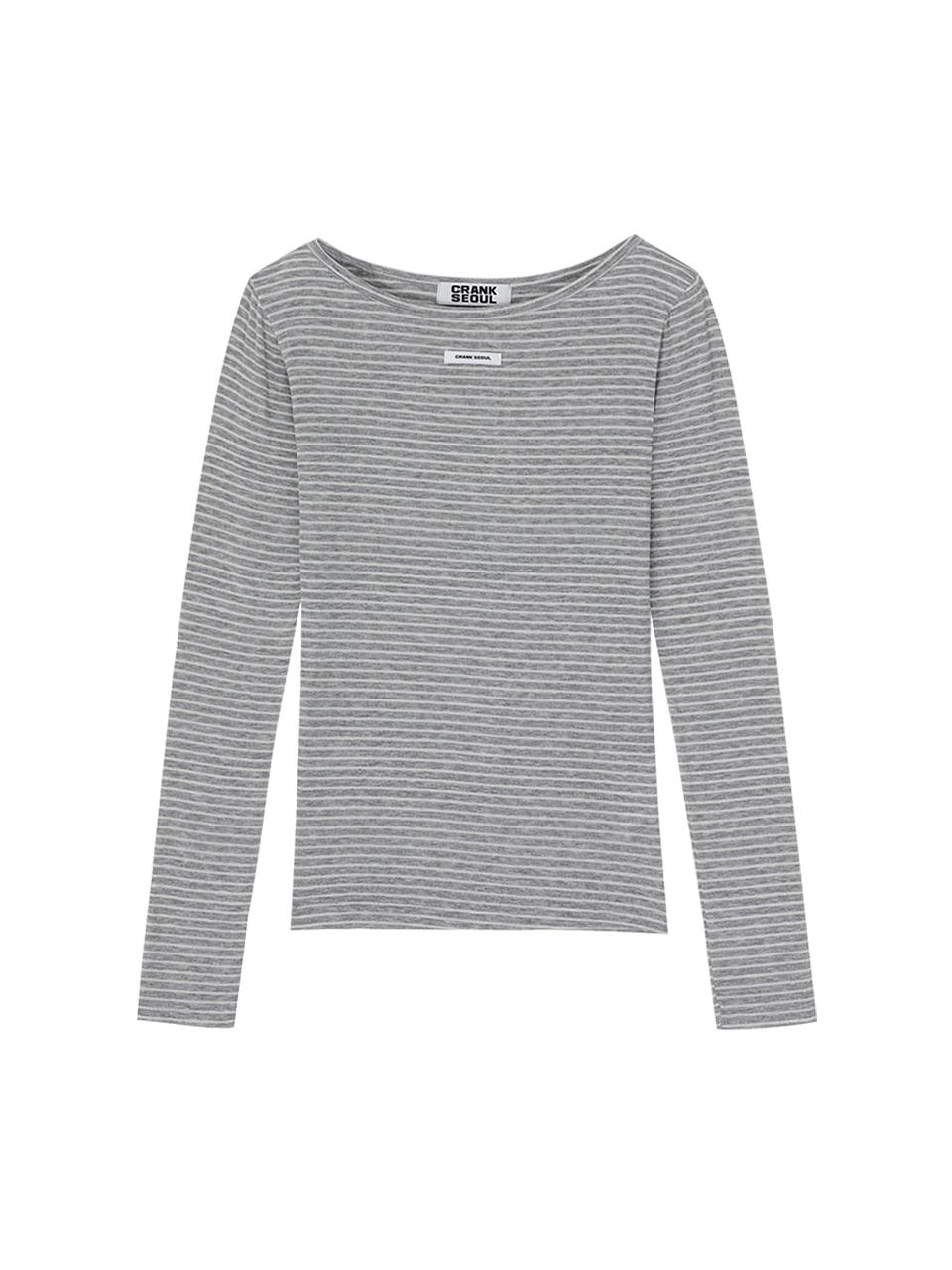 STRIPED BASIC BOATNECK TOP_GREY