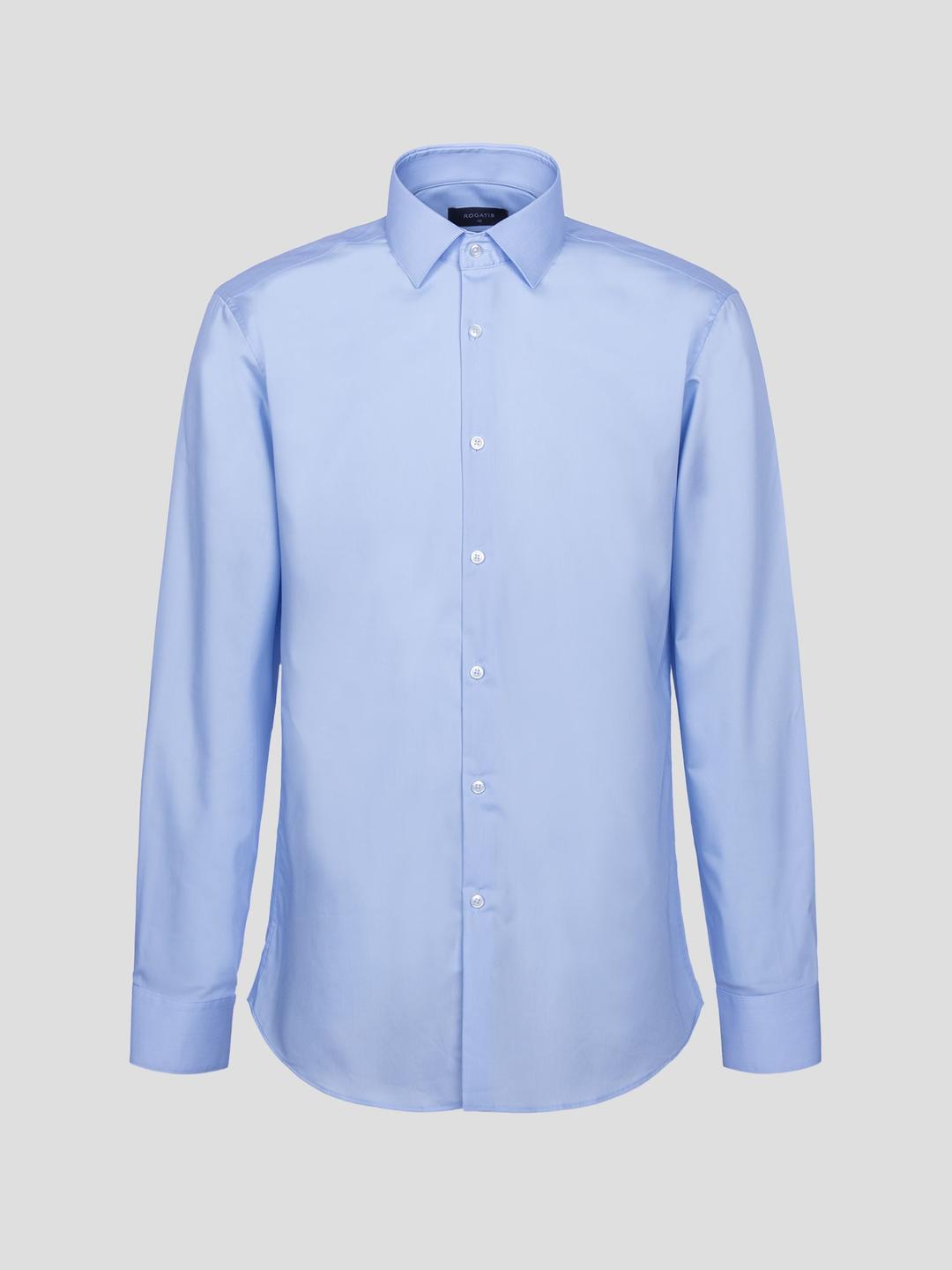 링클프리 솔리드 슬림핏 셔츠 - 스카이 블루