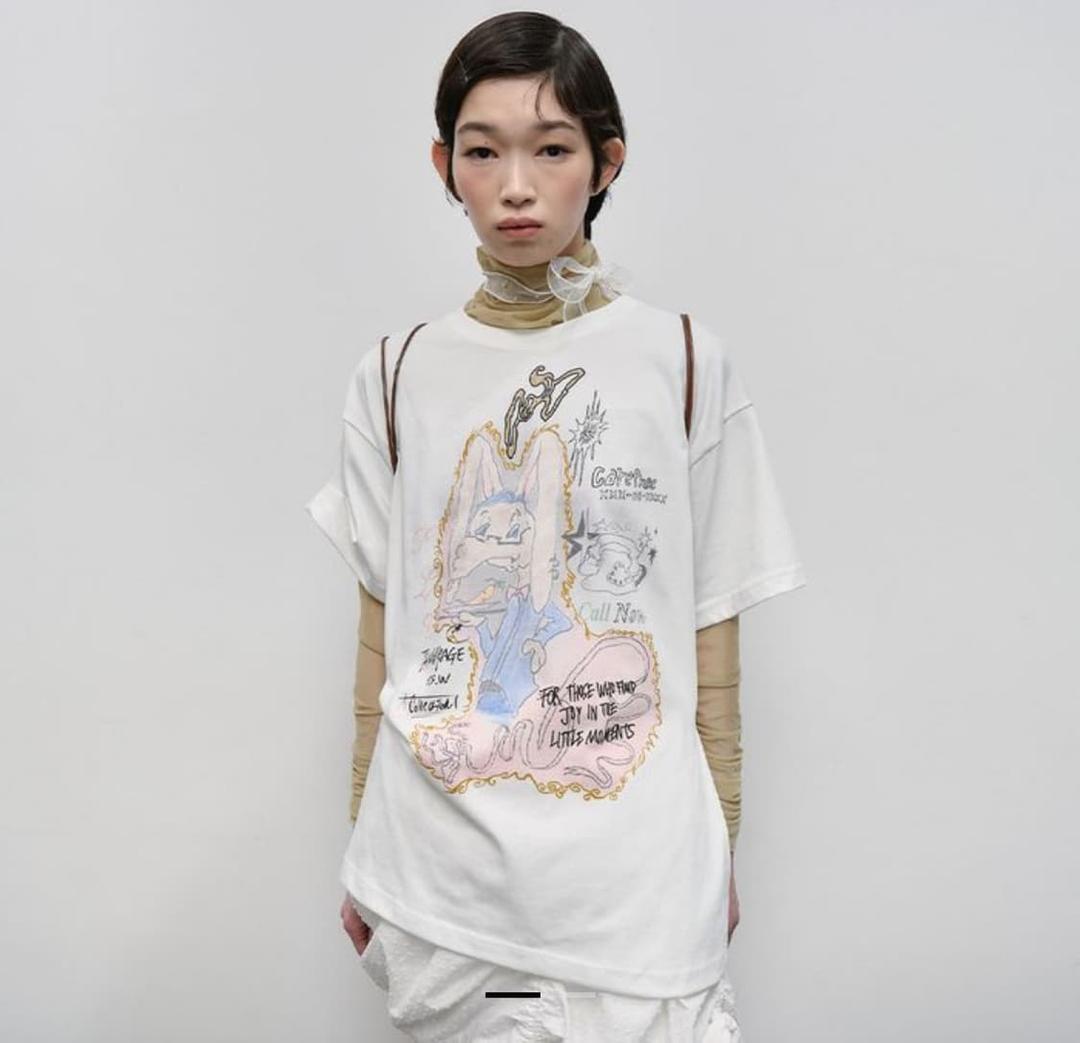타입서비스 Rabbit Ruched Top white  | 후루츠패밀리