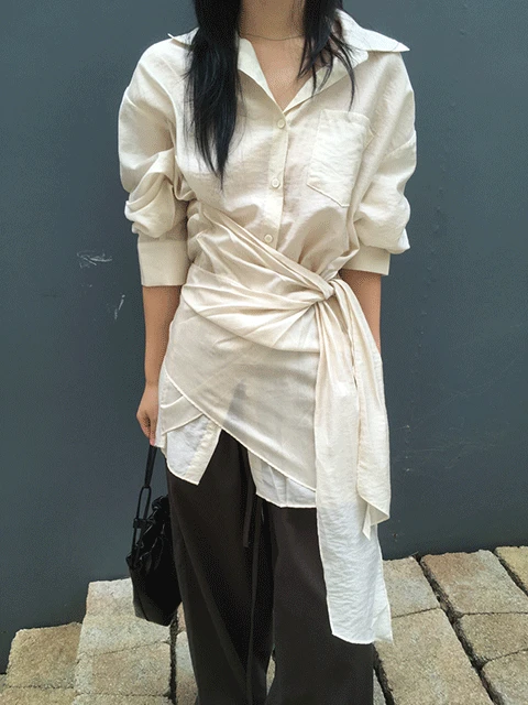 agel wrap blouse (2color)
