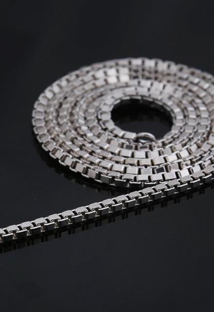 박스 체인 2.5mm 실버925 고급 백금도금 남자 은 목걸이줄