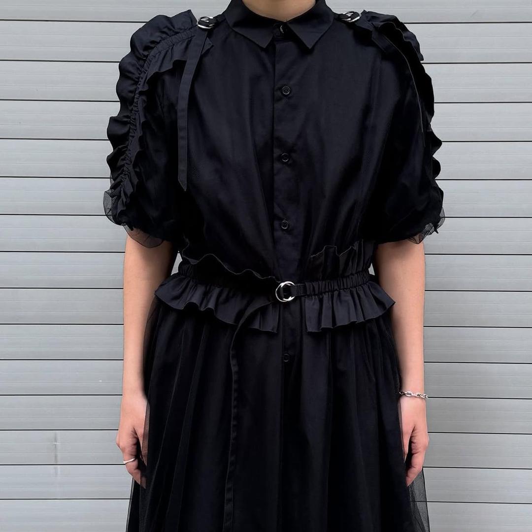 Frill dress black | 후루츠패밀리