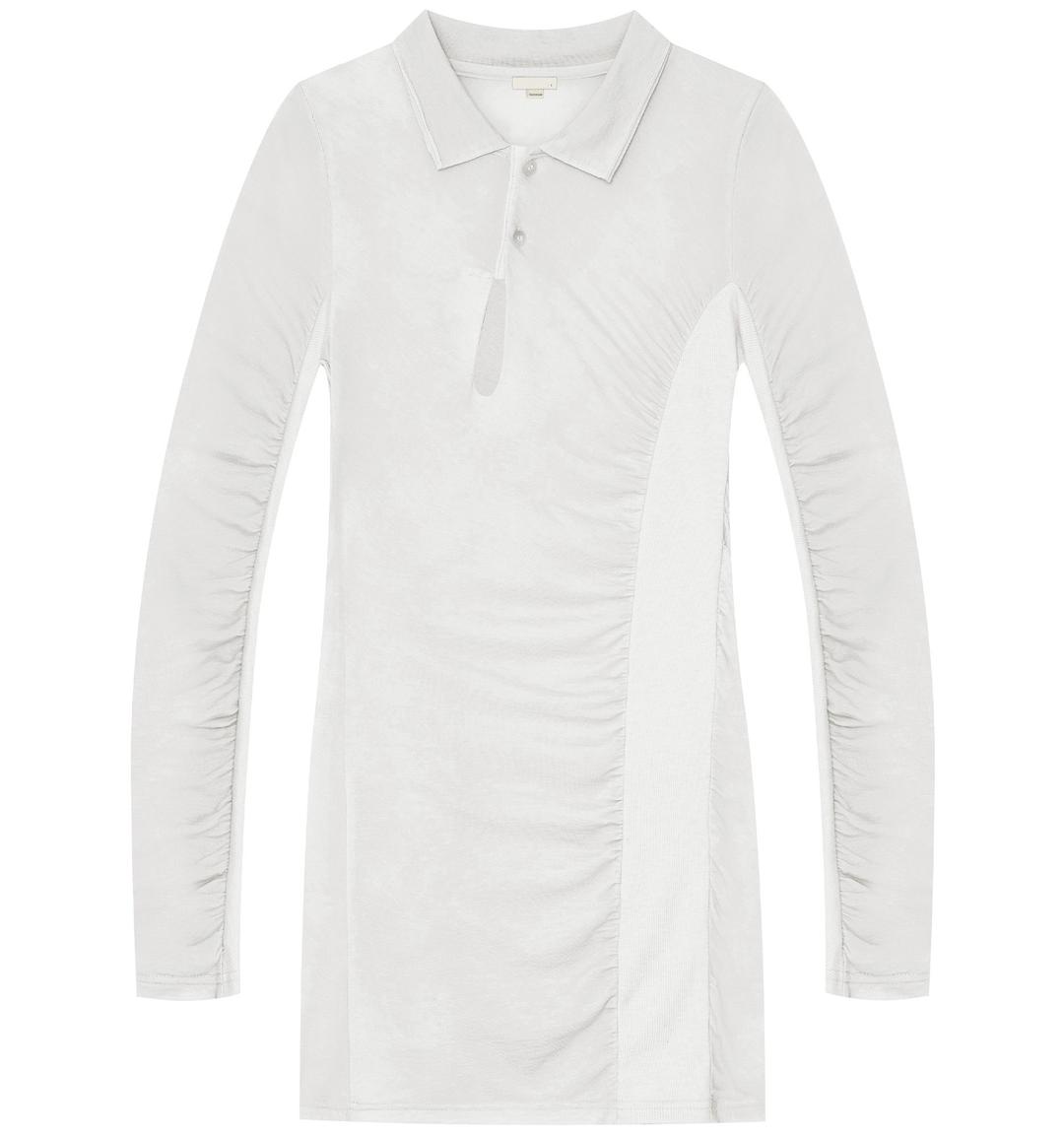 Ruched polo dress (White)