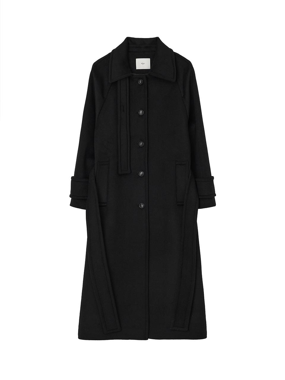 Wool Balmacaan Coat Black