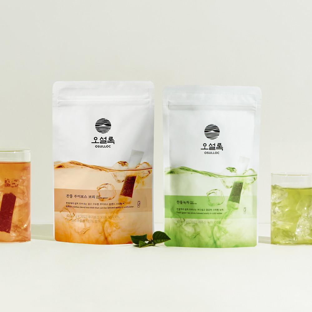 [본사직영]오설록 찬물녹차 1팩+찬물루이보스 1팩(총40입) [원산지:상세설명에 표시]