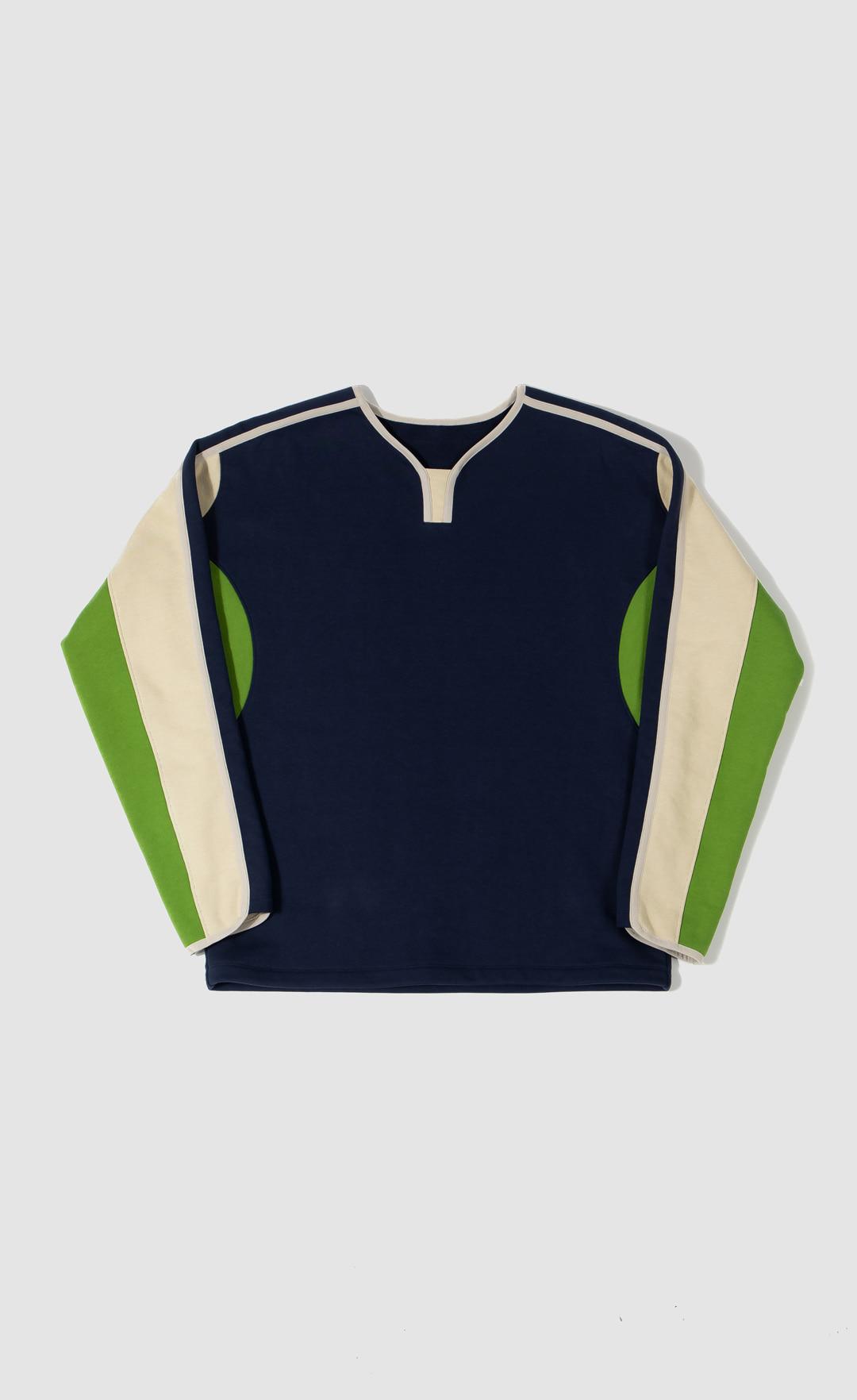 JERSEY BINDING SWEAT SHIRT / NAVY