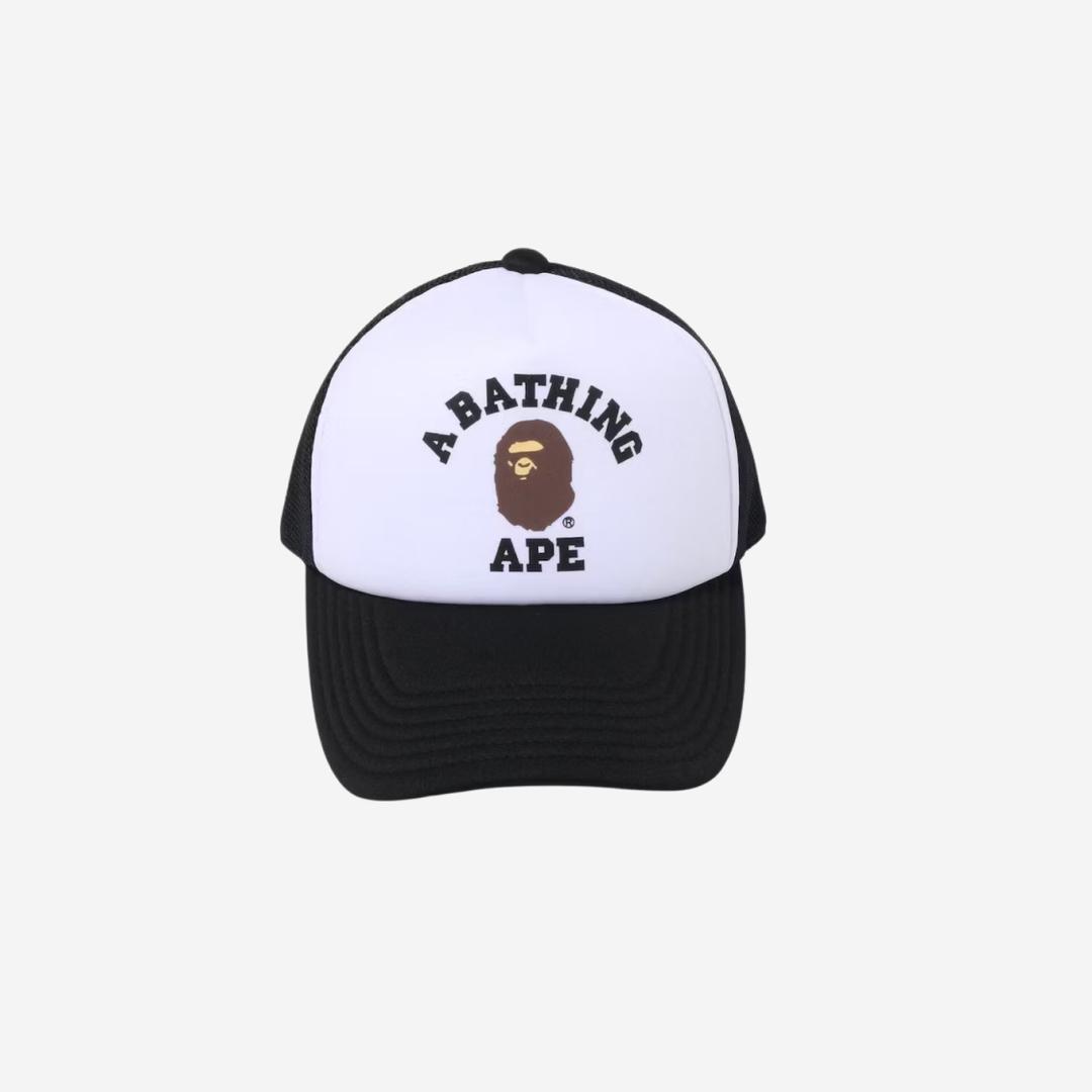 BAPE College Mesh Cap Black