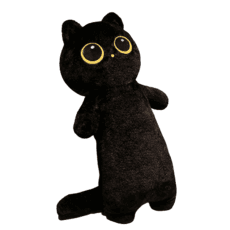 네이처타임즈 초롱초롱 고양이 인형 바디필로우  블랙, 65cm