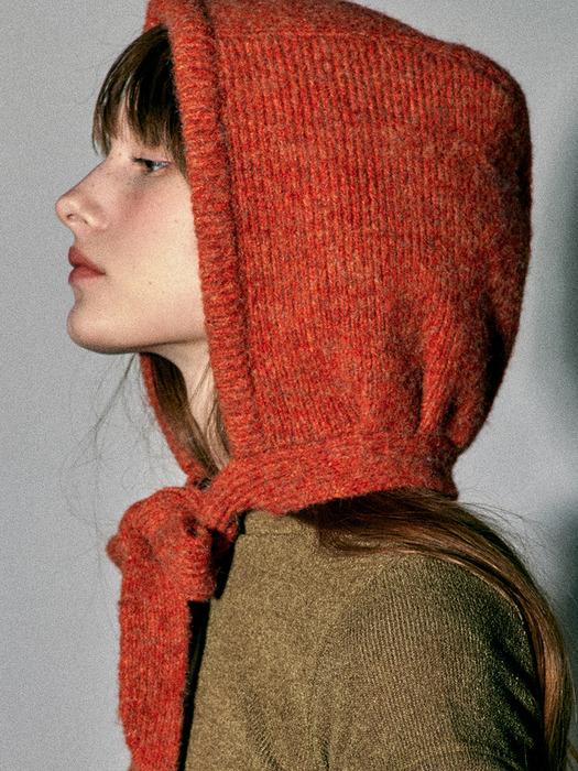 MIXED RIBBON BALACLAVA_ORANGE RED