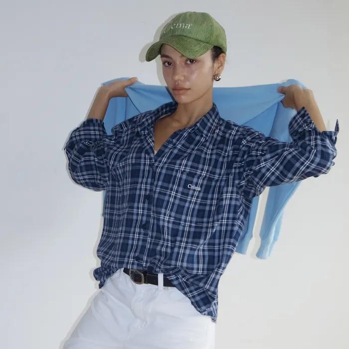 클래식 체크 셔츠 (블루)