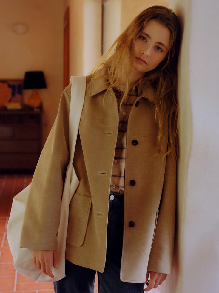 [3차 리오더] suede single half jacket (sand beige)