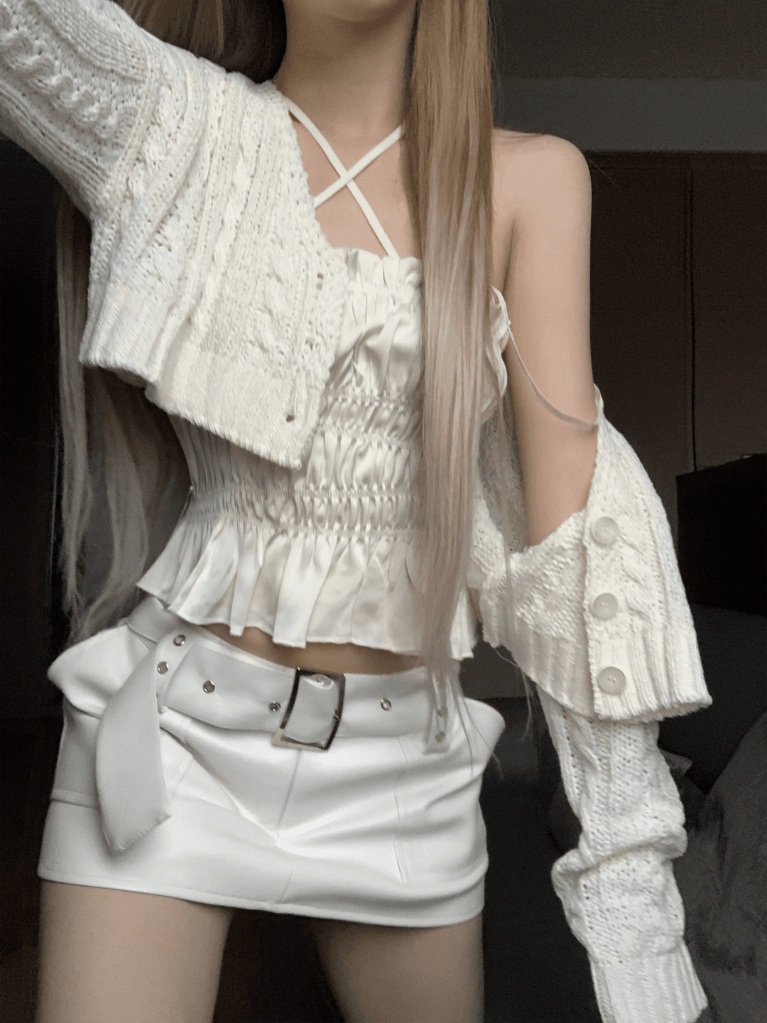 Mimi Twist Cardigan (white)