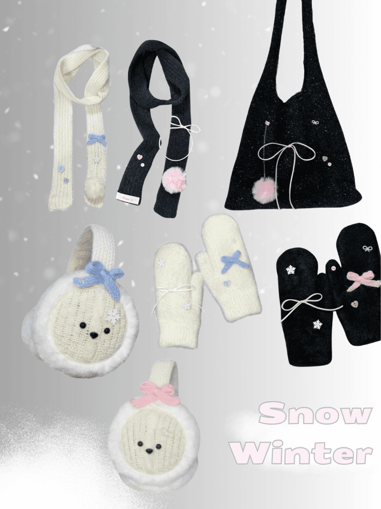 수심 Snow Winter Items 스노우 윈터 장갑 머플러 귀마개 에코백 키치 유니크