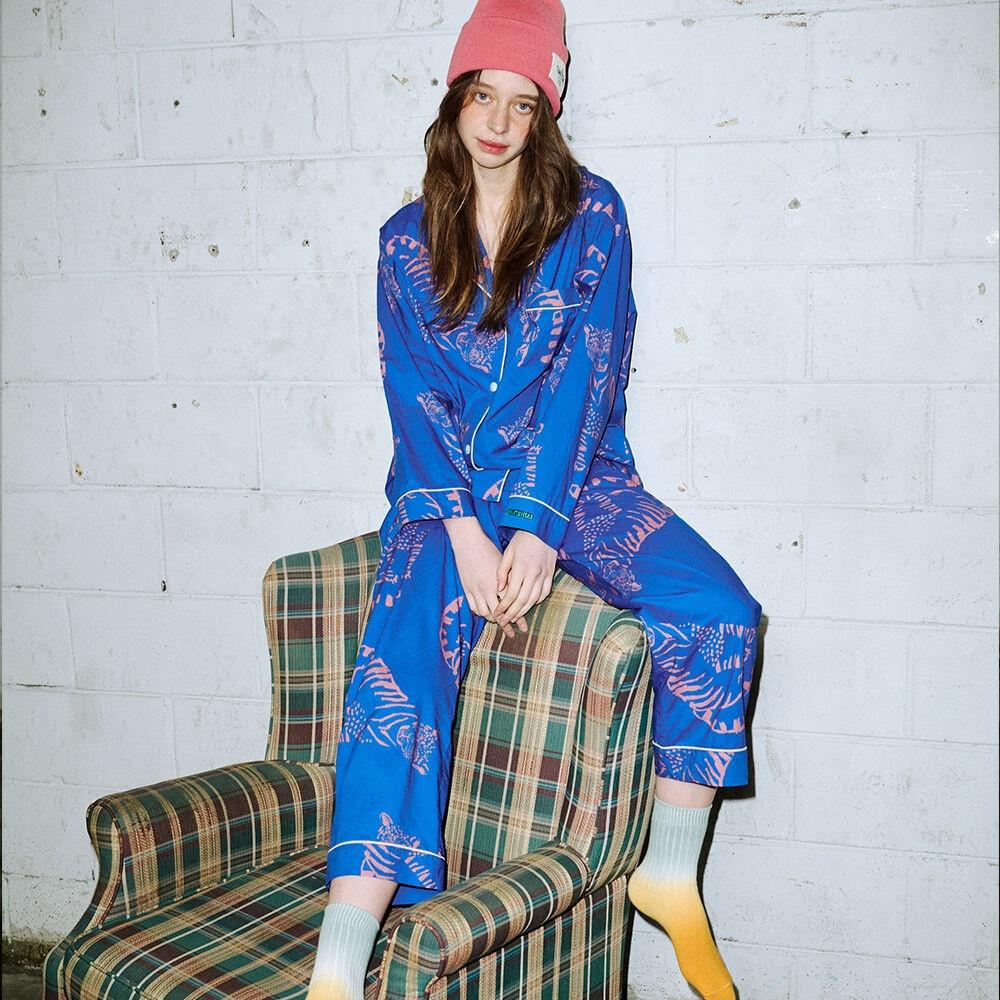 MY PET TIGER PAJAMA SHIRT (UNISEX)_SWS2BL05BU