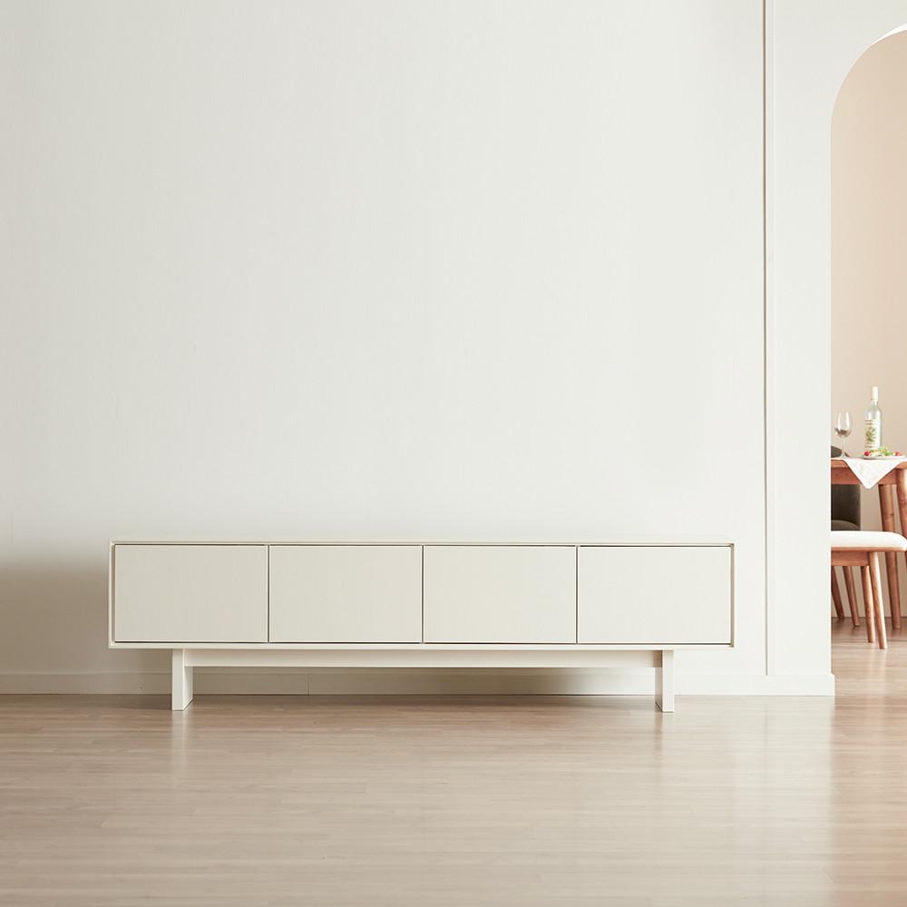 프라움 TV 낮은 원목 거실장 2000