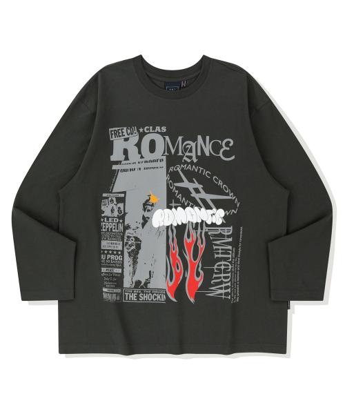 커버 페이지 긴팔 티셔츠_차콜