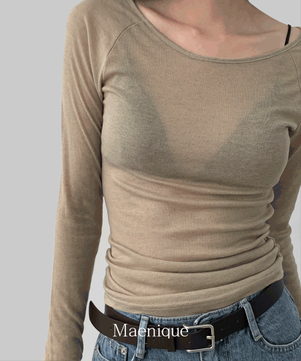 매니크 [MNQ] 이너리 텐셀 시스루 긴팔 티셔츠 (라운드넥/폴라)