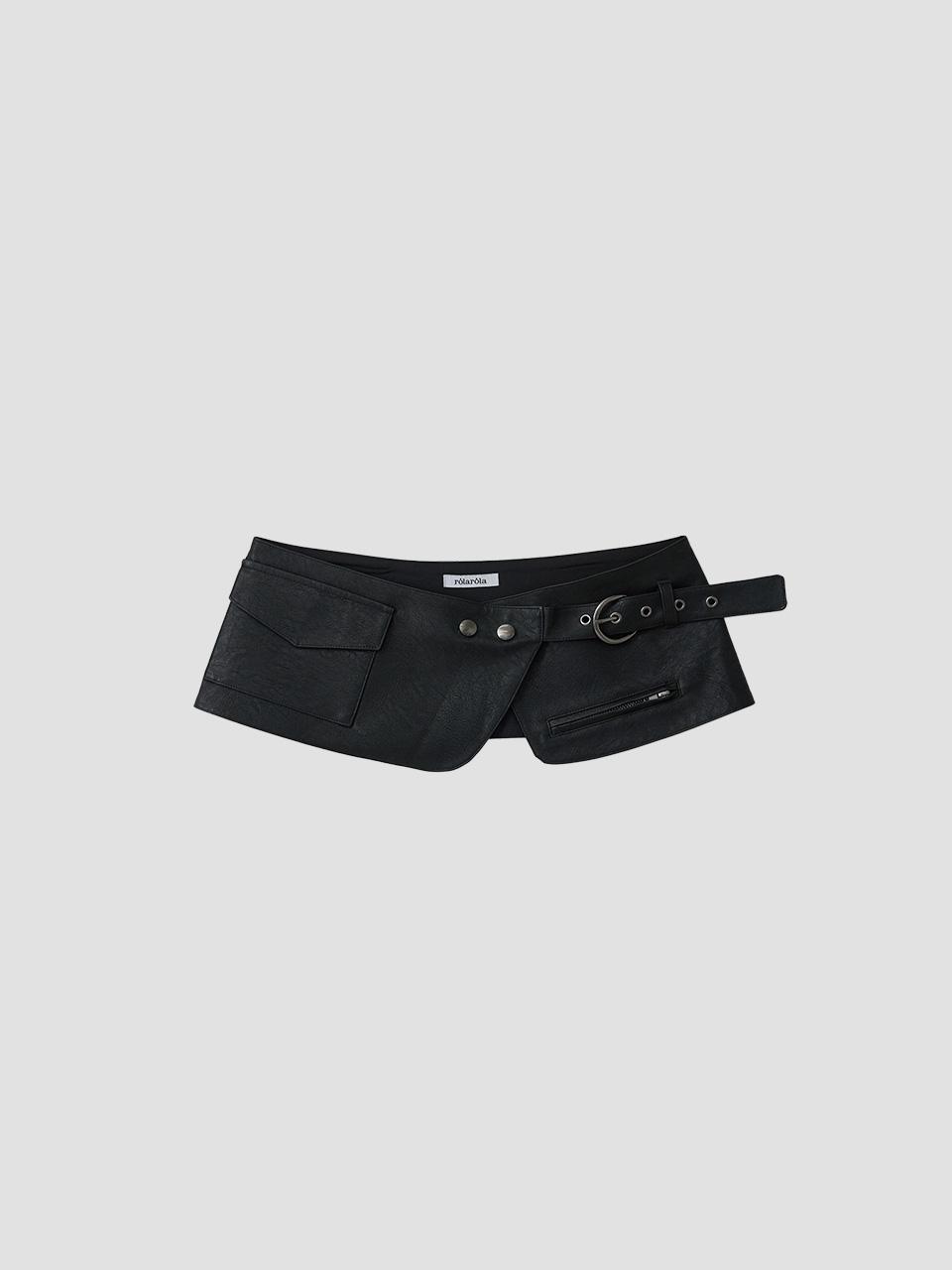 LAYERED POCKET BELT BLACK