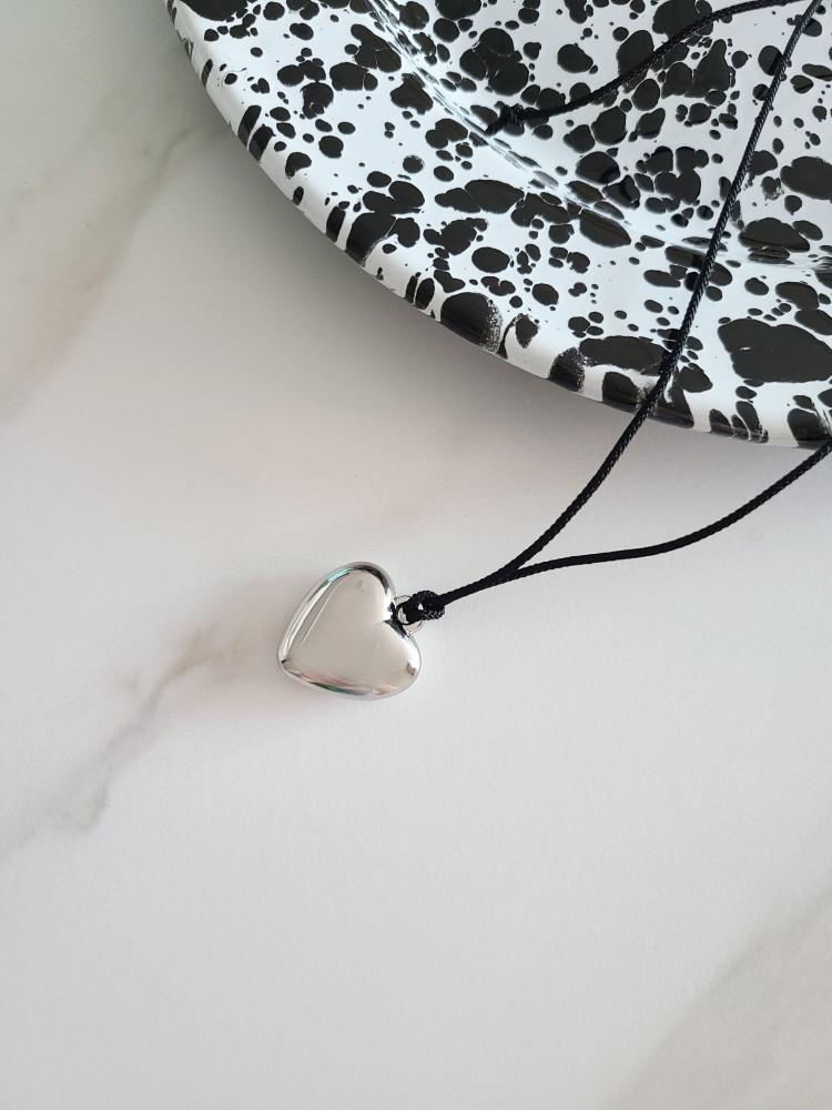 (길이조절가능)통통하트매듭목걸이