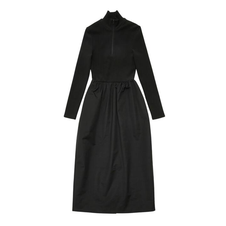 아모멘토 여성 하프집 롱 드레스 (AM23FWW02DR BLACK) 블랙