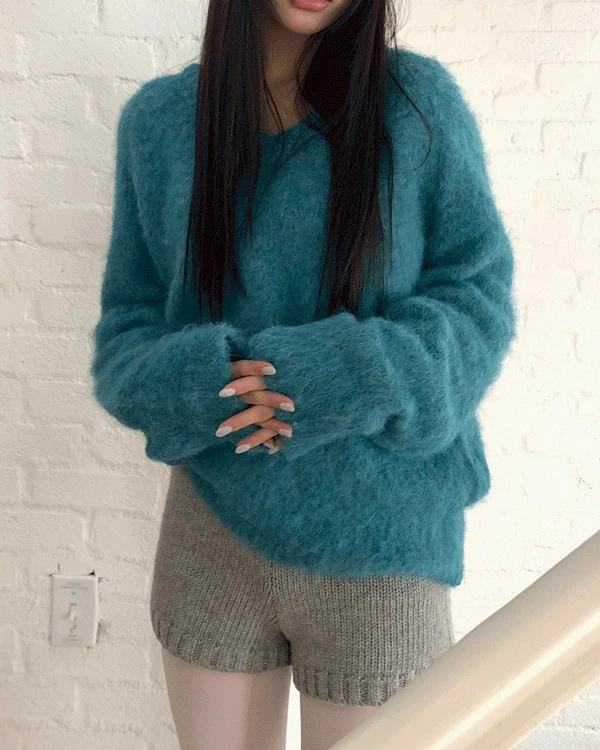 [여리핏🤎] 아사 브이넥 오버 울 니트