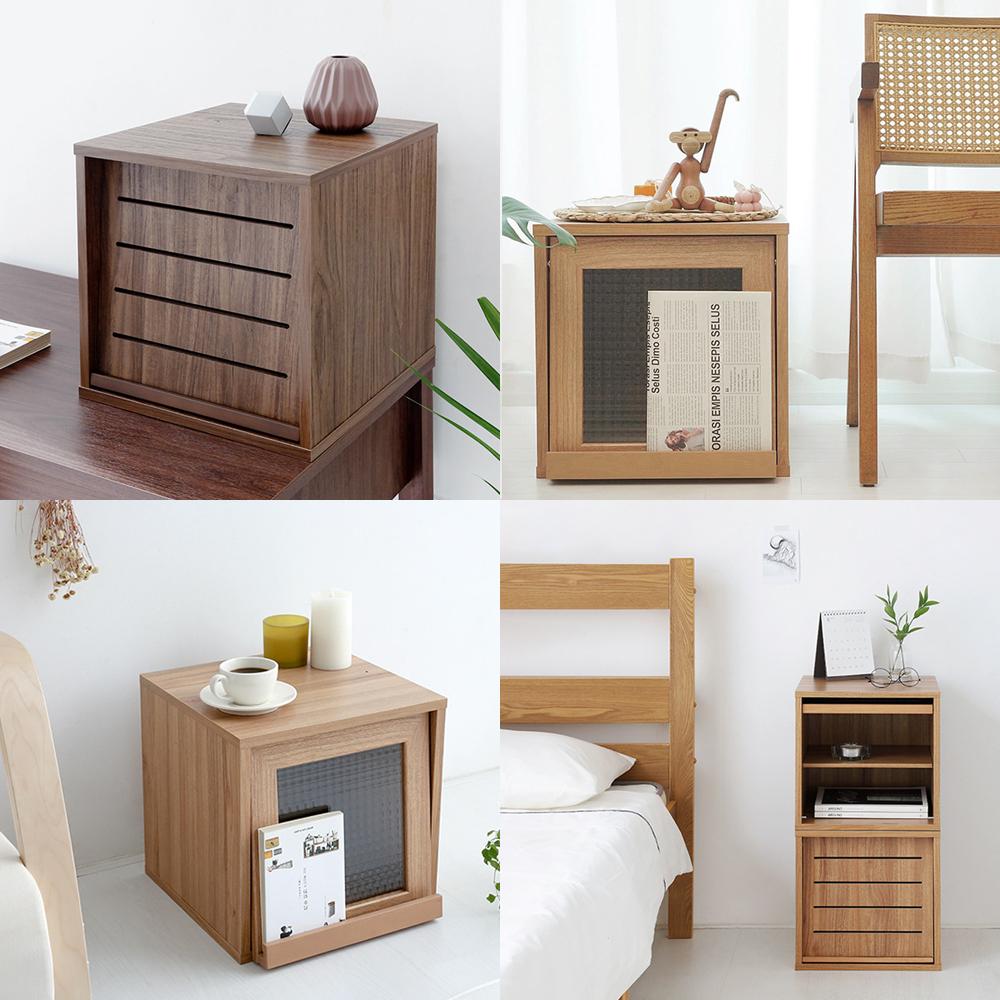 우드 슬라이딩 수납함 원목 박스 티 커피 보관 상자 추억보관함