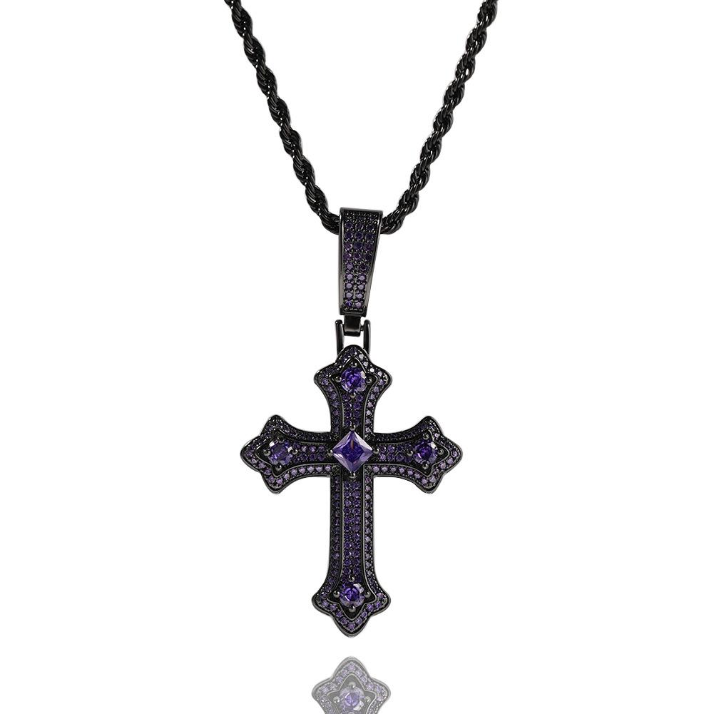Hip Cubic Cuban Cross Surgical Steel Necklace