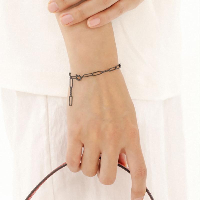 클립 엔틱 실버 팔찌