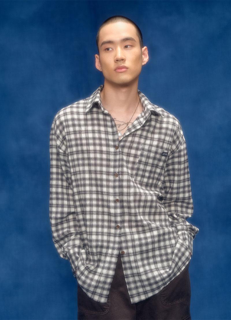 ESSENTIAL CHECK SHIRT / BLACK