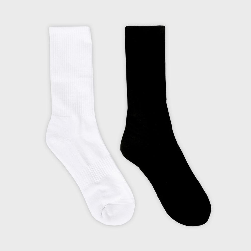 [7켤레] U520 스포츠양말 더블쿠션 무지 크루 밴드 긴 양말 남자 빅사이즈