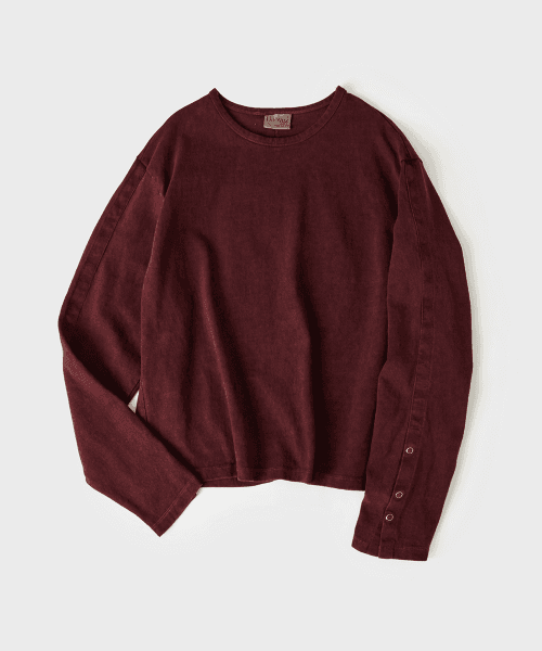 오버다이드 아일렛 크롭 롱슬리브[다잉레드]