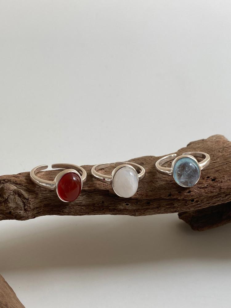 (3컬러)실버925 소프트 컬러 원석 오픈링 은반지