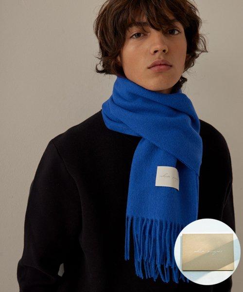 [기프트박스]_램스울 100 머플러_로얄블루_남녀공용