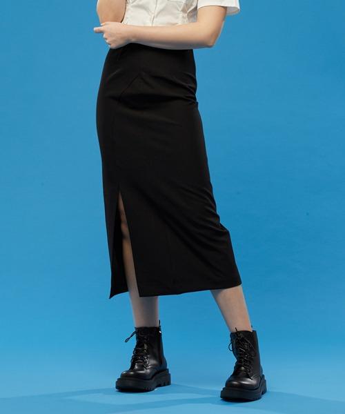 [25차 재입고] WOMEN 슬림 세미 트임 롱스커트 [BLACK] 롱치마 ver.