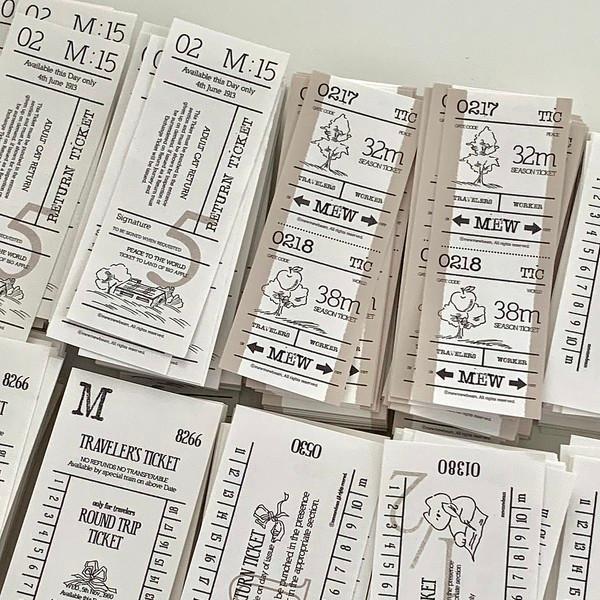 냥냥빔 | 빈티지티켓(트래블러스) 스티커팩 ver.1