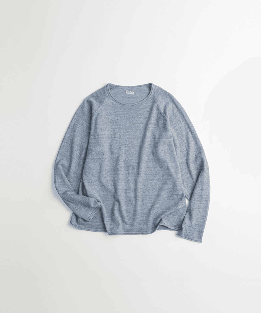 EUROPEAN FLAX™ LINEN ROLL NECK L/S KNIT  "sea blue\"