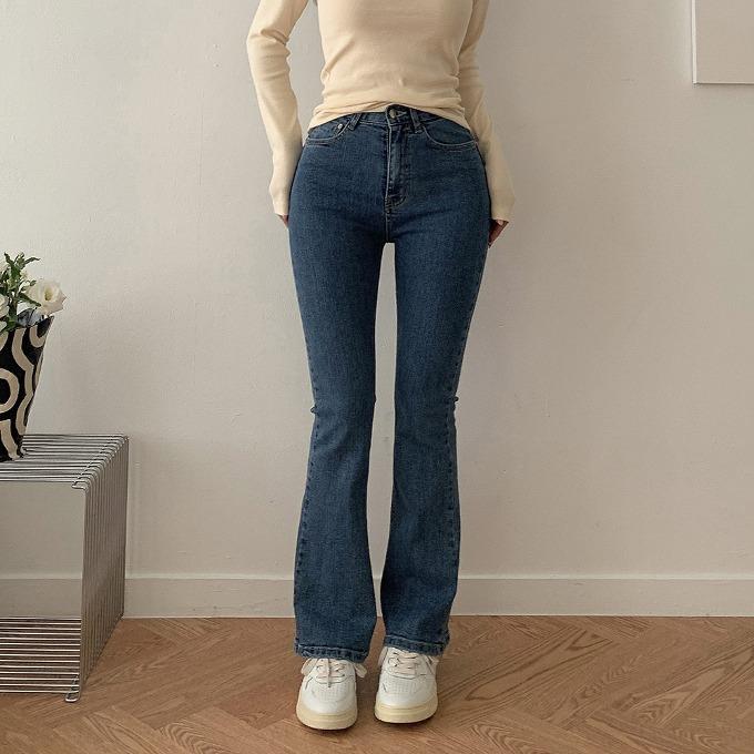 [ 깔끔핏/중청 ] 퍼키 슬림 스판 부츠컷 데님 팬츠