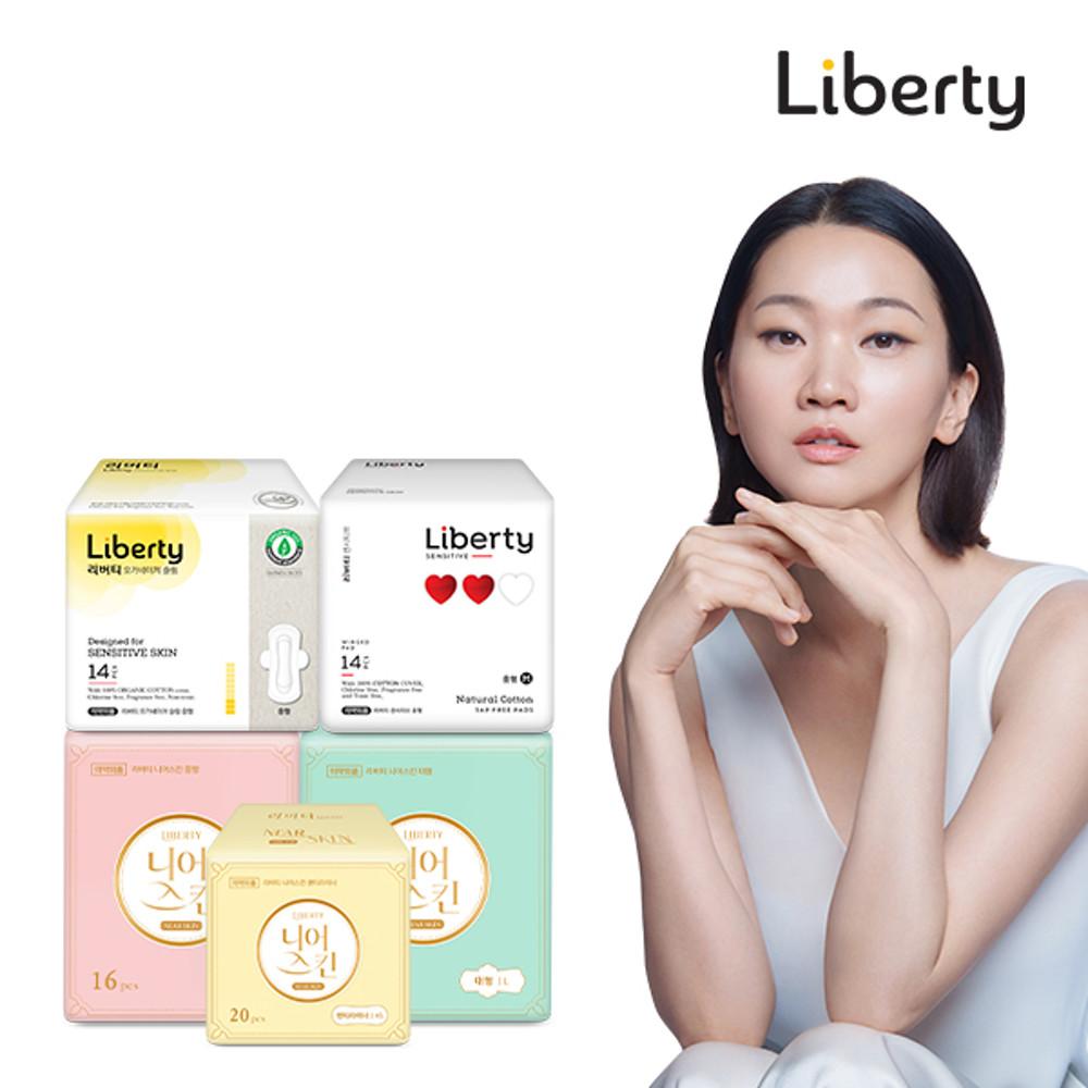 리버티 니어스킨 생리대 외 입는오버나이트 팬티라이너 오버나이트 중형 대형 모음전