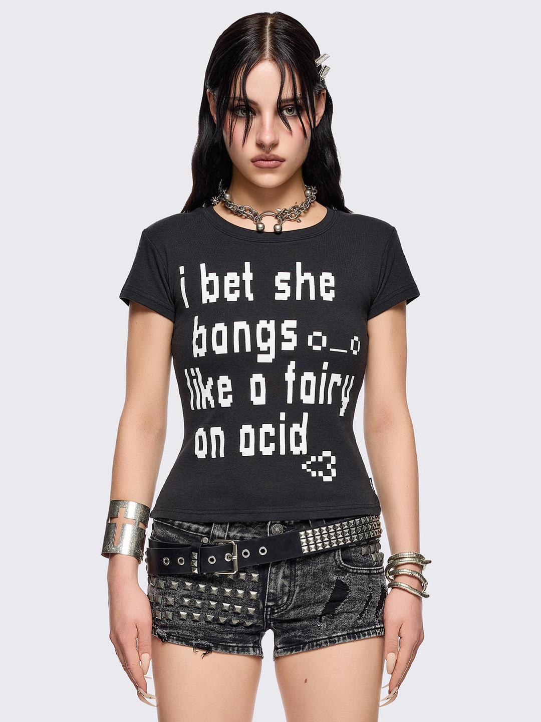 Fairy on Acid Baby Tee - XS / Black