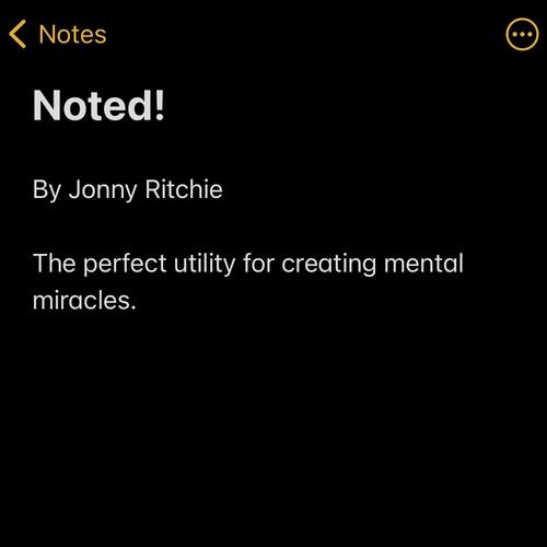 Noted! by Jonny Ritchie (Instant Download)