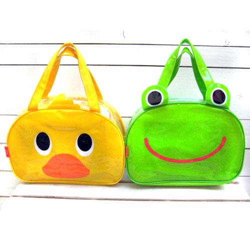 (20%특별할인)[Linda Linda]린다린다 캐릭터 어린이아동 비닐백/스파백/온천백/목욕가방/물놀이가방/수영장가방(개구리)