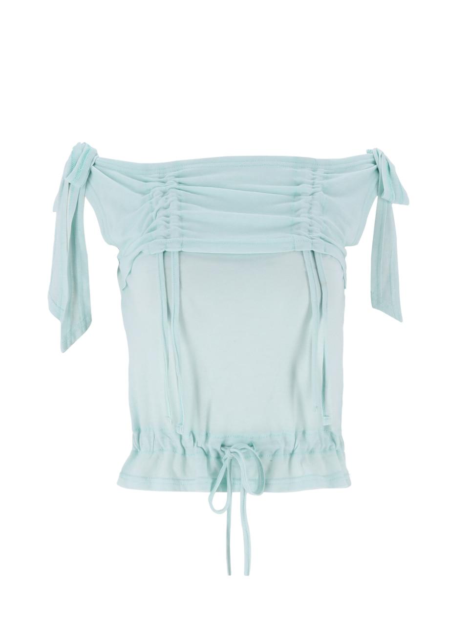 RABBIT SHIRRING T-SHIRT MINT