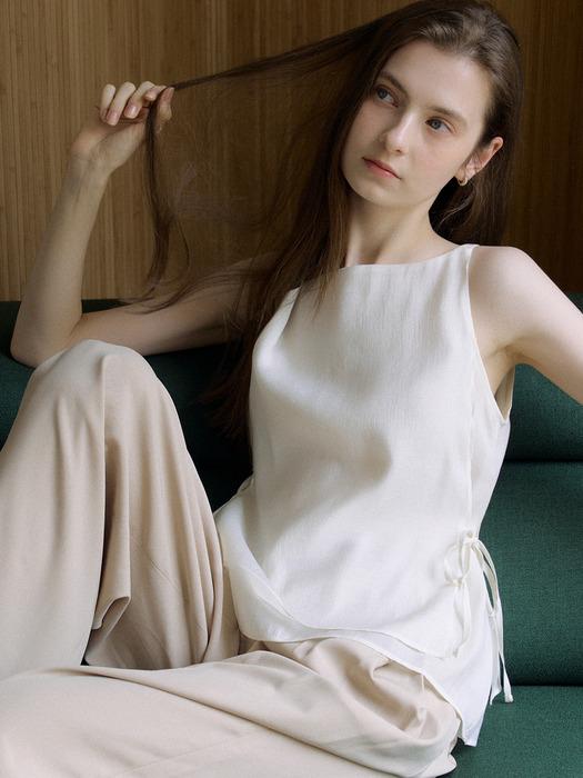 comos 1488 string detail double sleeveless (cream)