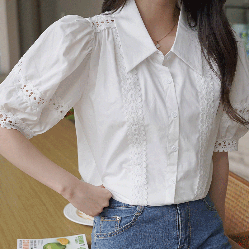 라피네 레이스블라우스