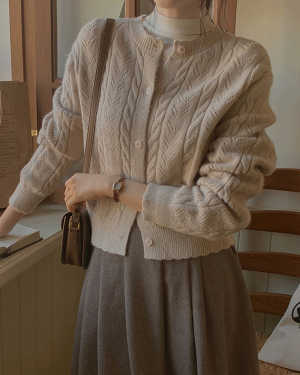 [러블리 빈티지🎀MADE]베티 웰메이드 스칼럽 울 가디건